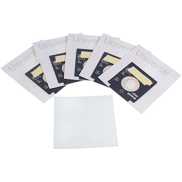 Set of Paper Bags (5pcs) + Motor Filter (Micro) GB1PBU for Vacuum Cleaner Gorenje 570741